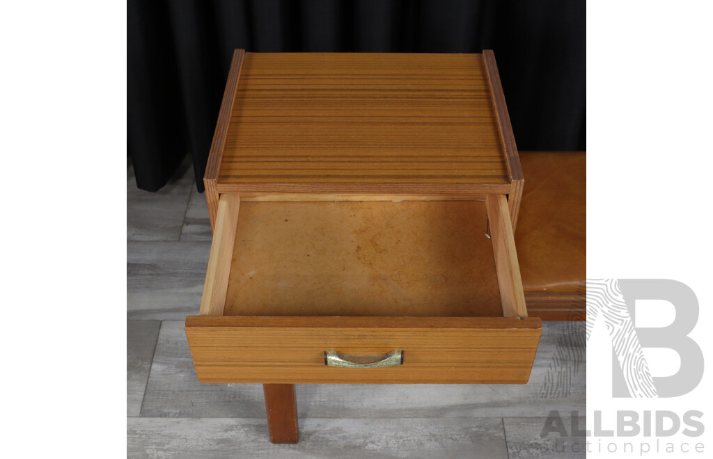 Retro Veneered Telephone Table with Single Drawer