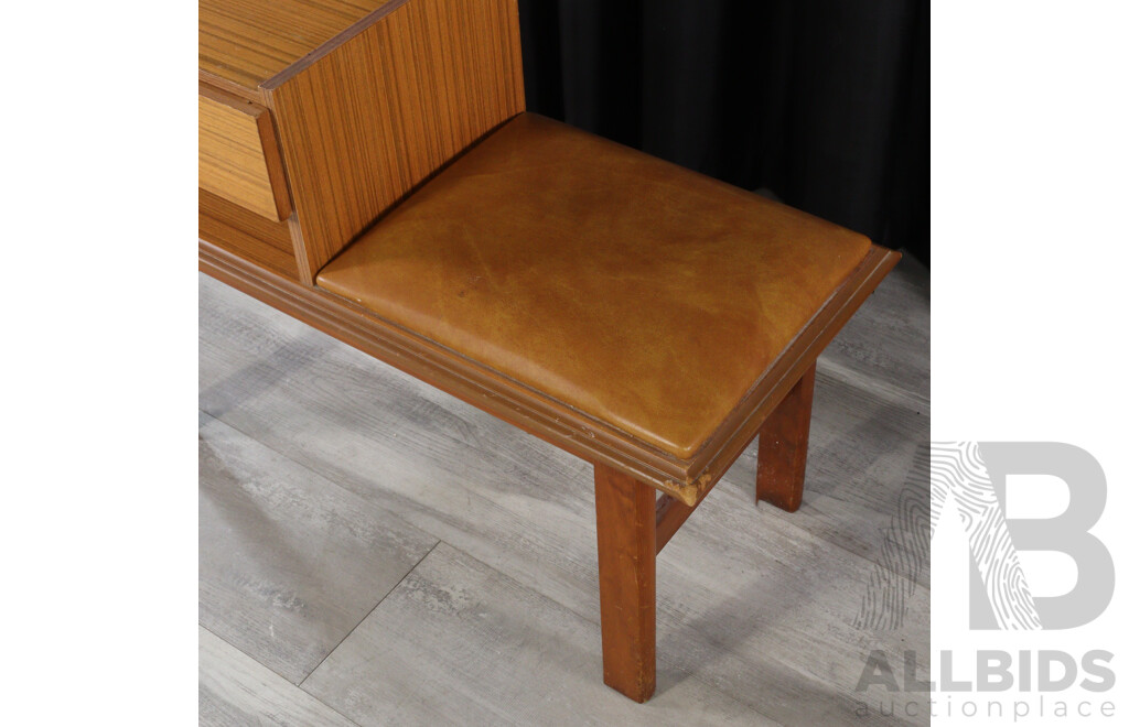 Retro Veneered Telephone Table with Single Drawer