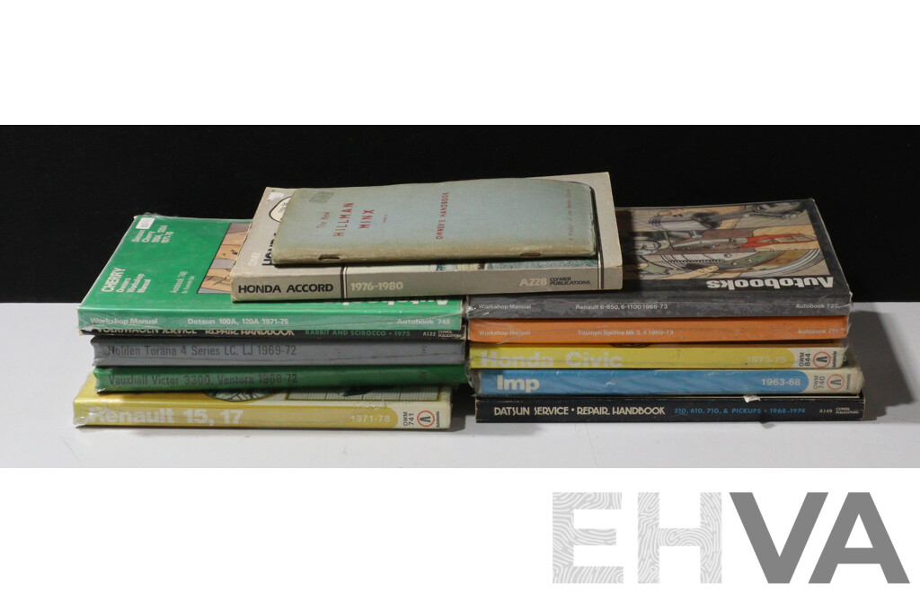 Collection of Early Auto Manuels Inc Honda Civic and Datsun