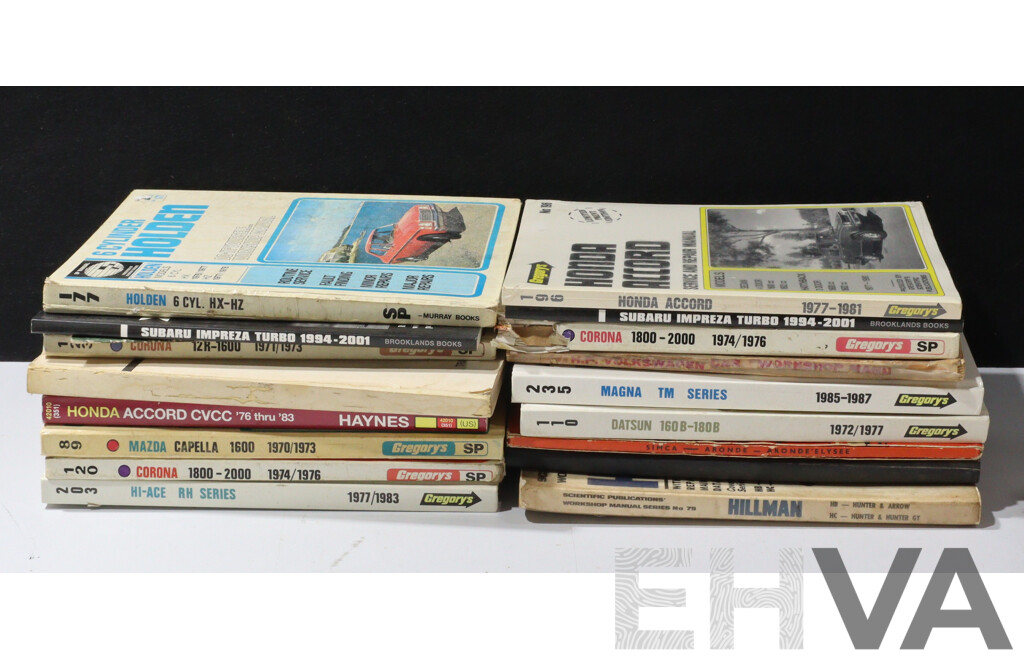 Large Collection of Vintage Auto Repair Books Inc Mazda Capella and Hi-Ace