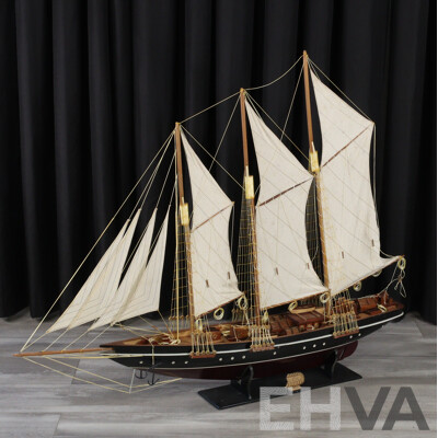 Large Timber Model Three Mast Schooner Atlantic