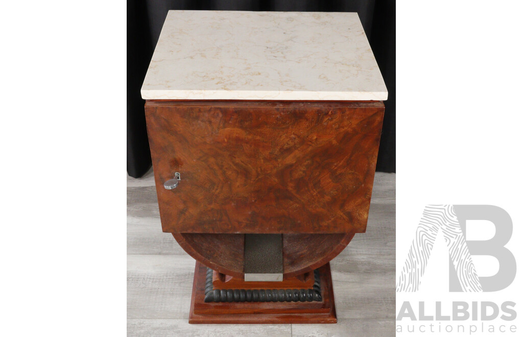 Small Art Deco Marble Top Cabinet