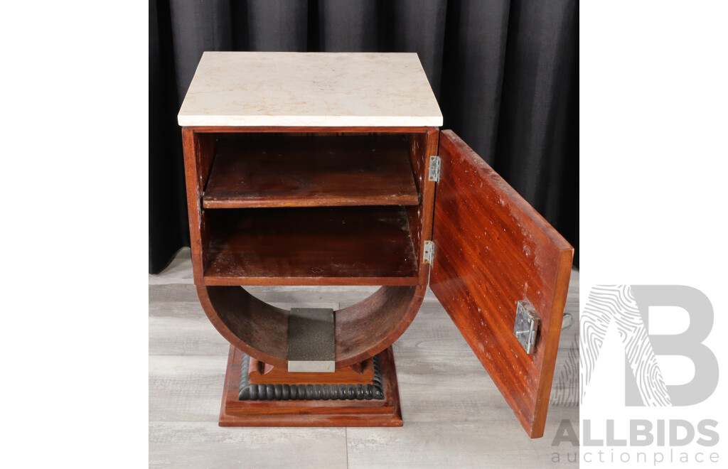Small Art Deco Marble Top Cabinet
