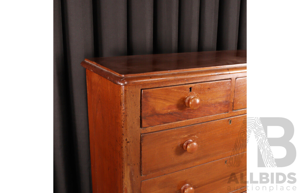 Victorian Mahogany Chest of Five Drawers