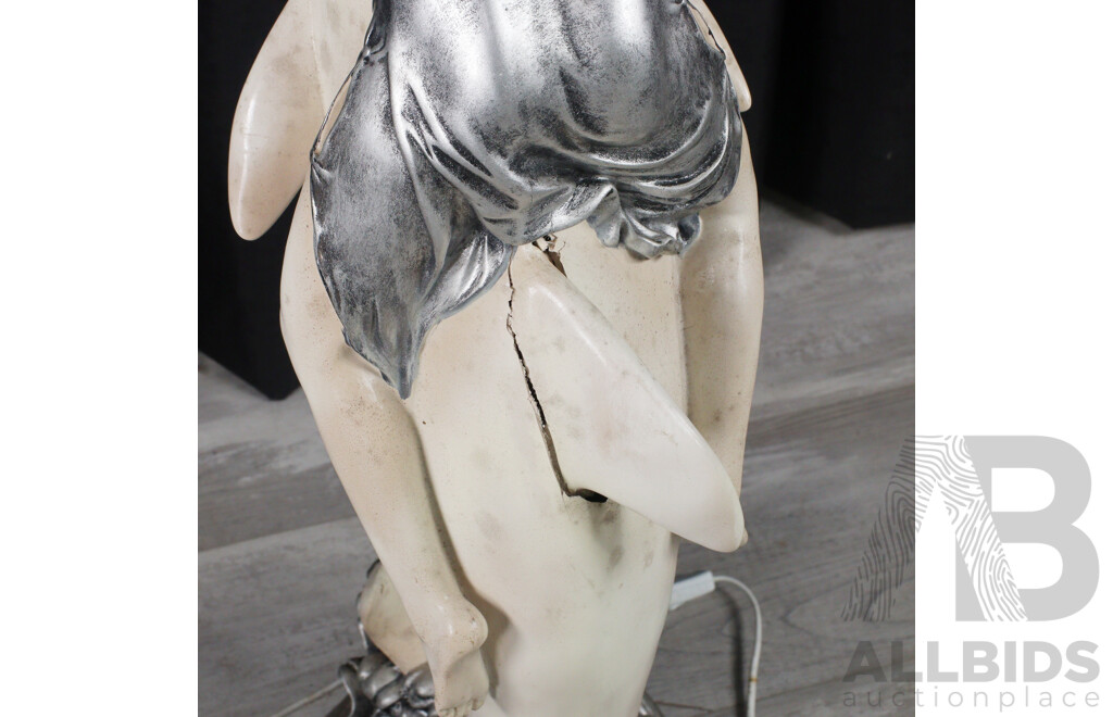 Composite Breeching Dolphin Floor Lamp with Rider