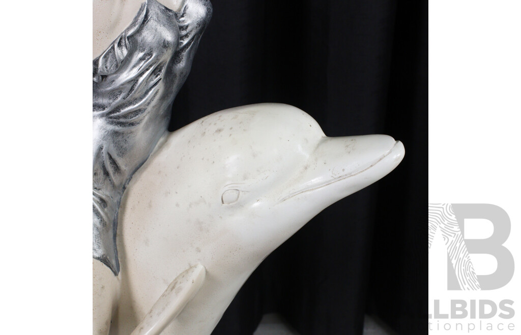 Composite Breeching Dolphin Floor Lamp with Rider
