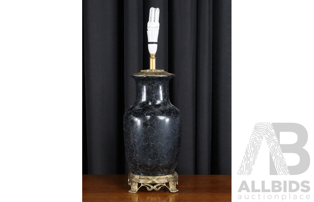 Modern Table Lamp with Faux Marble Finish