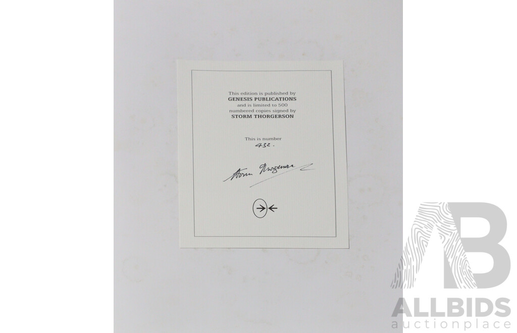 Limited Edition 432 of 500, 'Taken by Storm: The Album Art of Storm Thorgerson' Signed by Storm Thorgerson, Genesis Publications, 2007, Includes Four Limited Edition Prints Signed by the Artist, Hard Cover