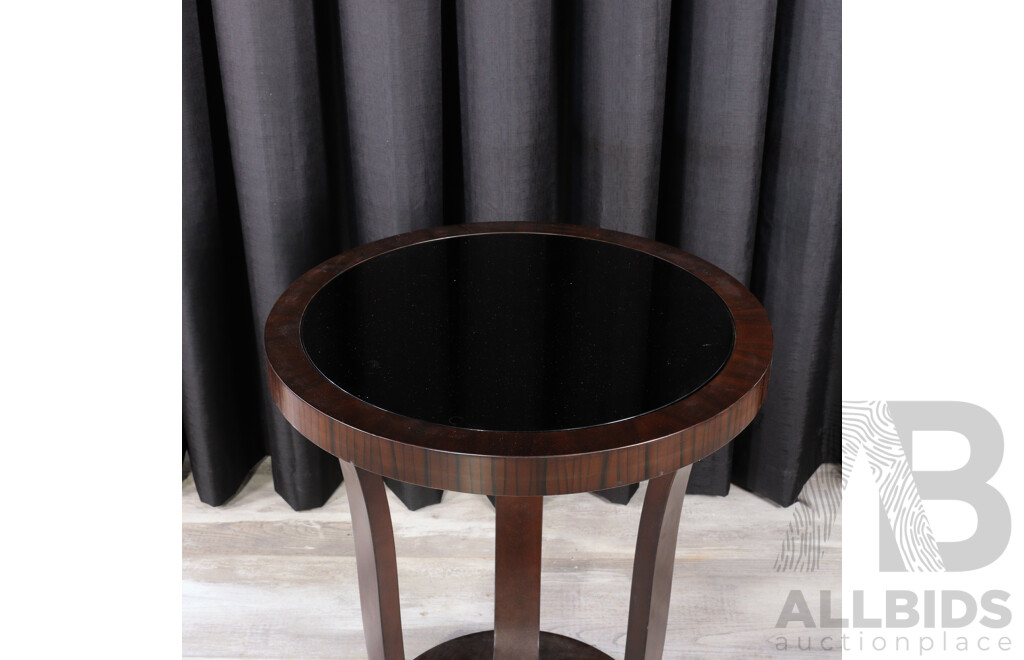 Pair of Modern Glass Top Art Deco Style Two Tier Side Tables