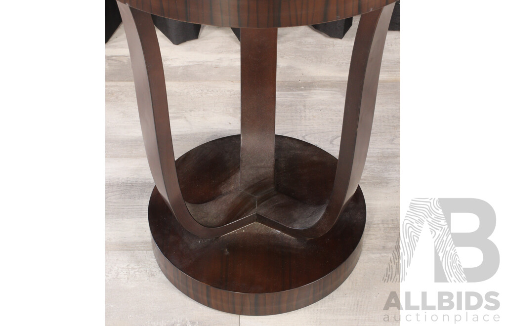 Pair of Modern Glass Top Art Deco Style Two Tier Side Tables
