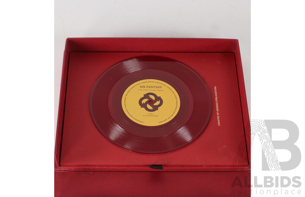 Limited Edition 17 of 900, 'Mr Fantasy: the Lyrics of Jim Capaldi'  Signed by Robert Plant, Steve Winwood & Aninha Capaldi, with 7 Inch Single, Genesis Publications, 2012, Hard Cover in Solander Case