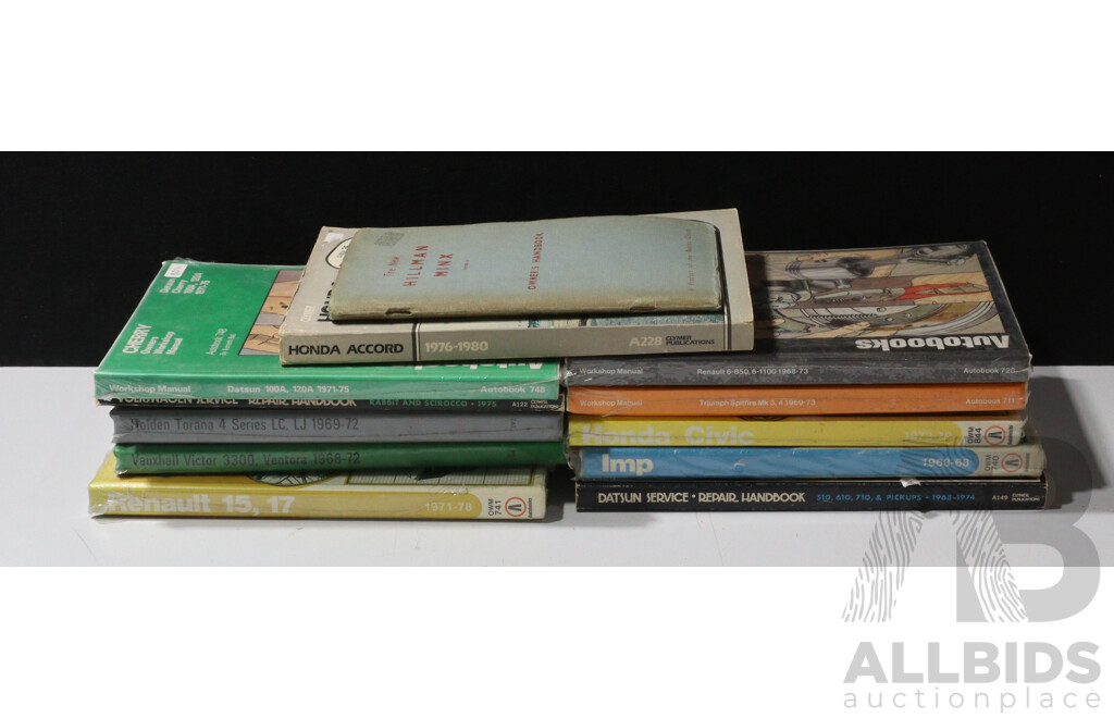 Collection of Early Auto Manuels Inc Honda Civic and Datsun