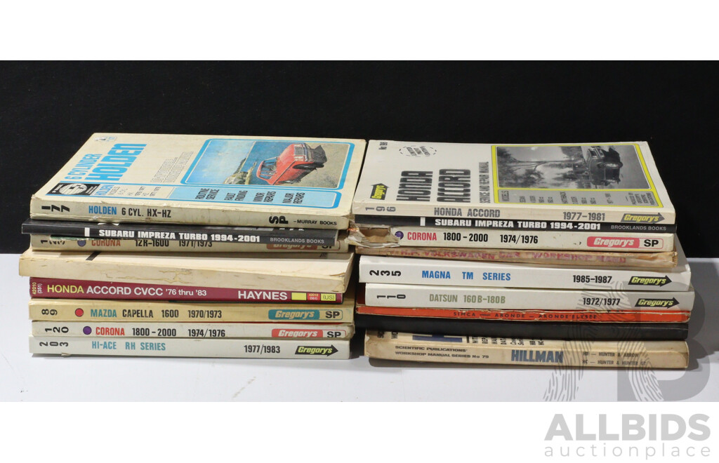 Large Collection of Vintage Auto Repair Books Inc Mazda Capella and Hi-Ace