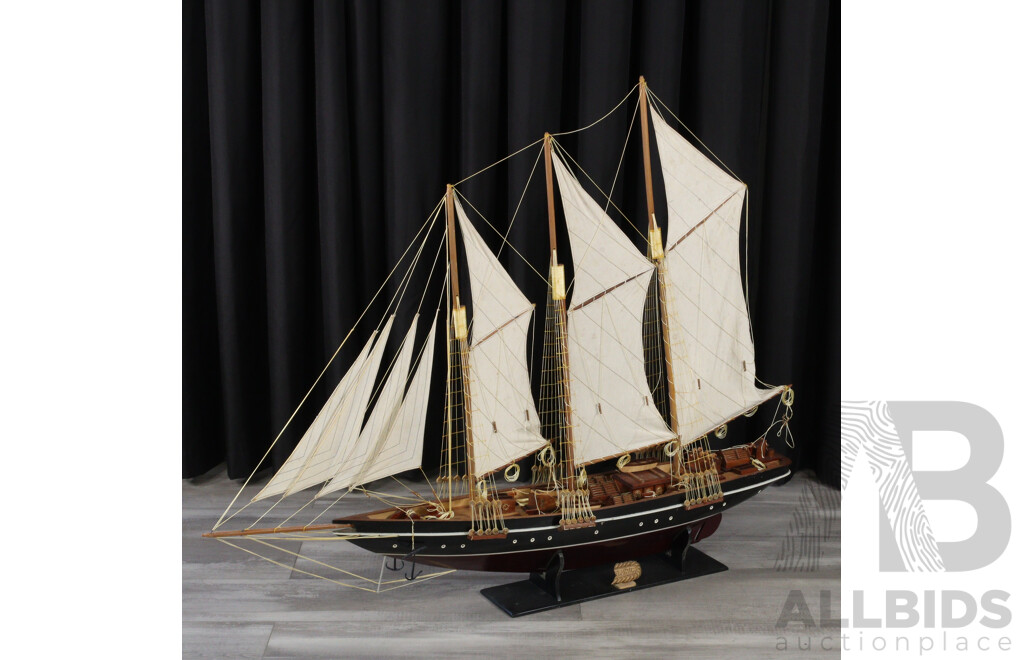 Large Timber Model Three Mast Schooner Atlantic