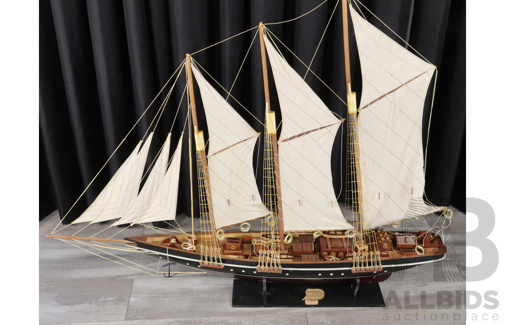 Large Timber Model Three Mast Schooner Atlantic