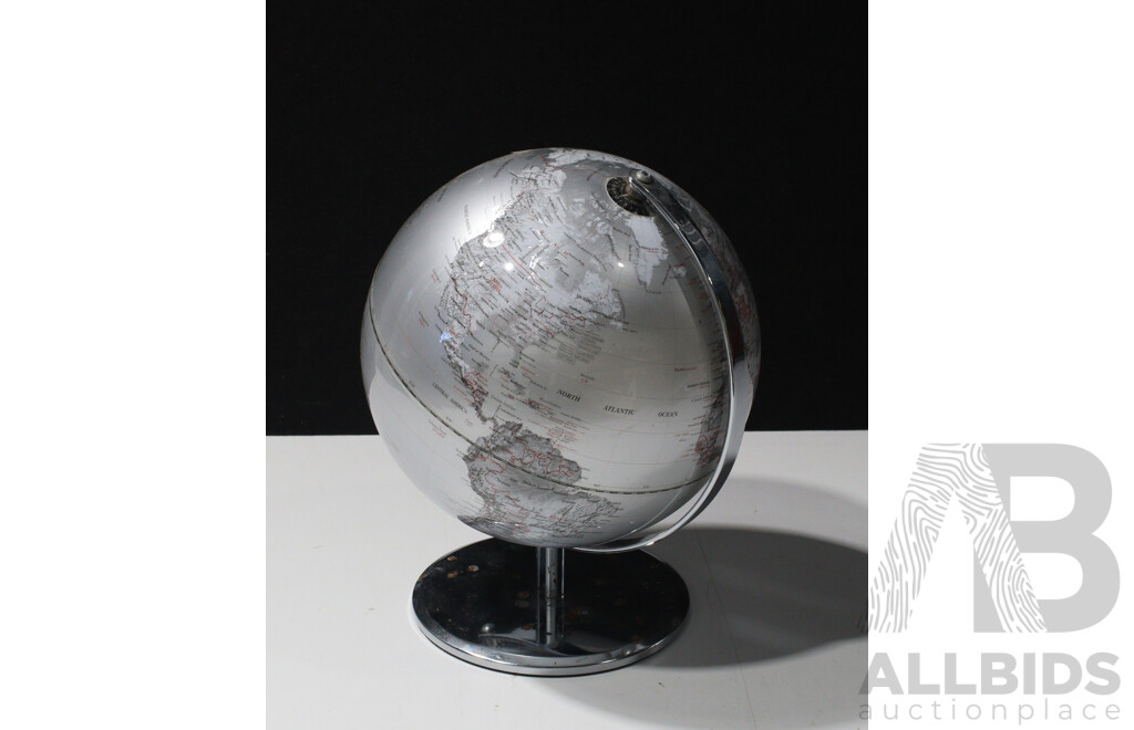 Metal Rotating World Globe