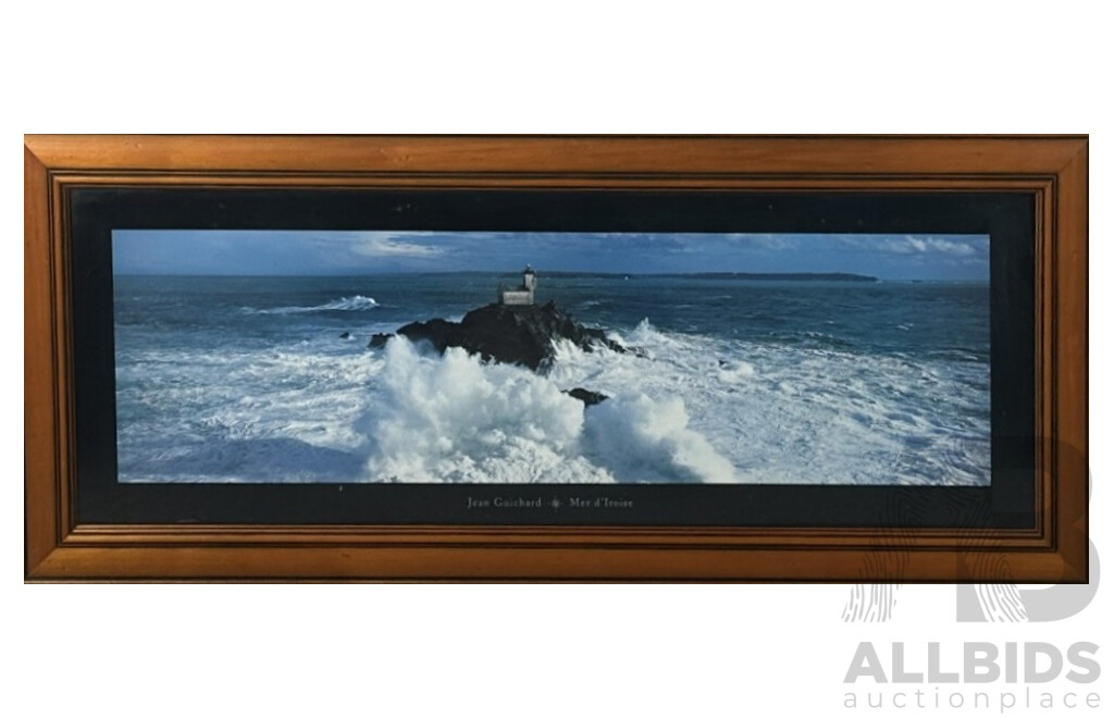 Jean Guichard, (20th Century, French, 1953-), Mer D'Iroise, Reproduction Colour Print of Original Photograph, 43 x 105 cm (frame)