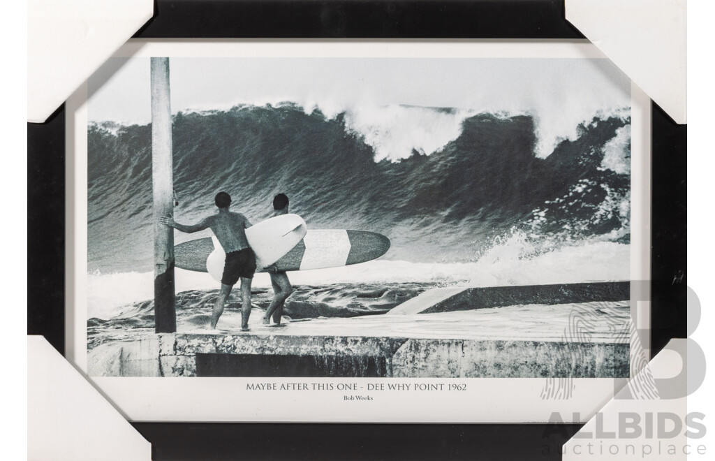 Bob Weeks, (20th Century, Australian, Active 1950-70s), High Five & Maybe After This One - Dee Why Point -1962 & 63), Quality Prints of Original Black & White Photographs, 36 x 51 cm (frames)