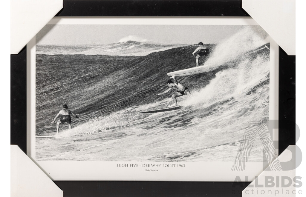Bob Weeks, (20th Century, Australian, Active 1950-70s), High Five & Maybe After This One - Dee Why Point -1962 & 63), Quality Prints of Original Black & White Photographs, 36 x 51 cm (frames)