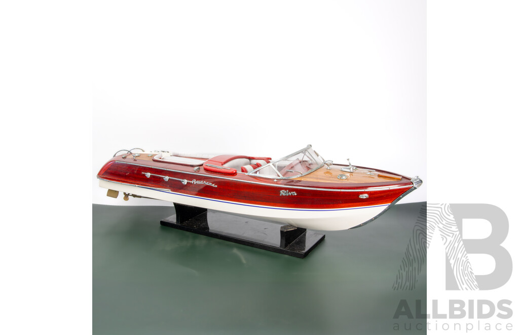Vintage Hand Made Timber Riva Aquarama Mid Century Speed Boat with Stand