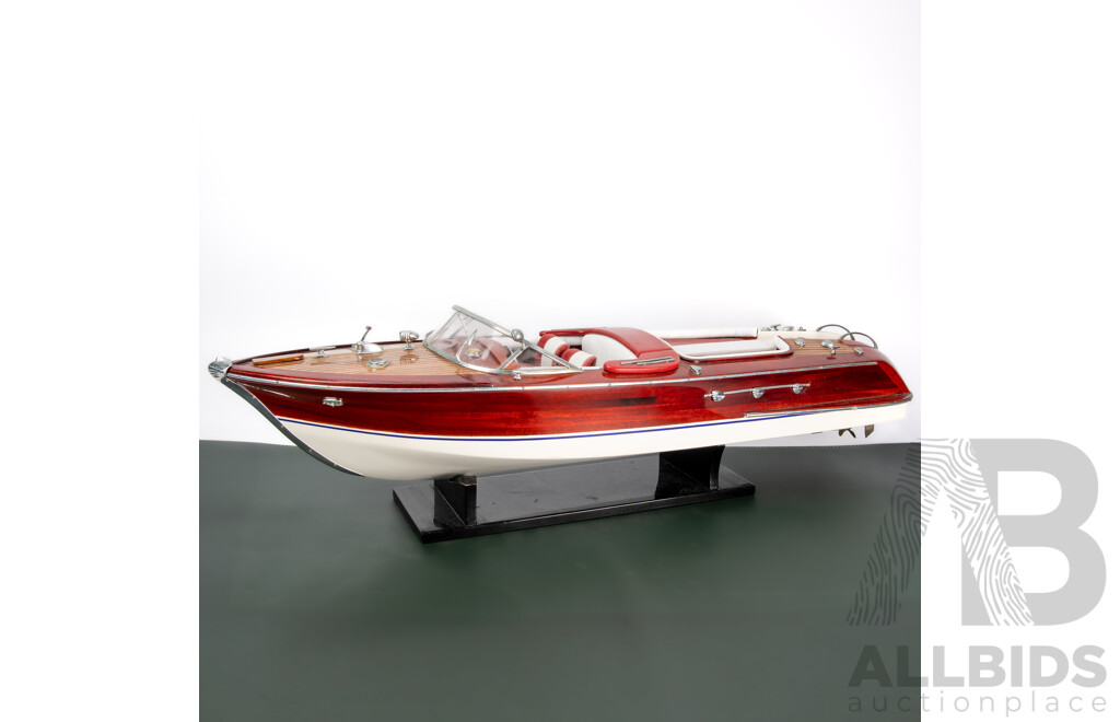 Vintage Hand Made Timber Riva Aquarama Mid Century Speed Boat with Stand