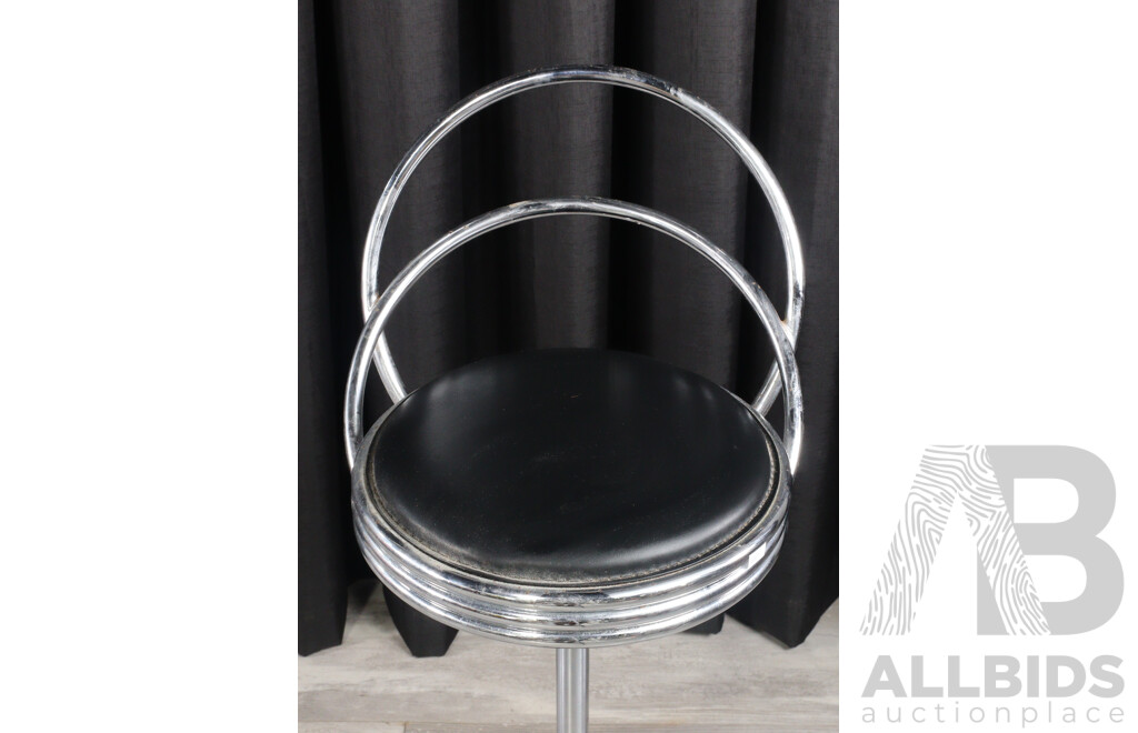 Pair of Retro Style Chrome Based Bar Stools