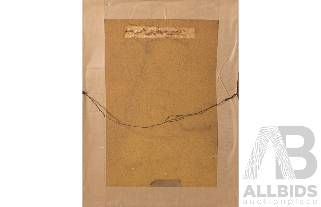 Camille Corot (19th Century, French, 1796-1875), the Ferryman, Antique 1915 Print of the Original Oil on Canvas (c1865), 47 x 35 cm (frame)