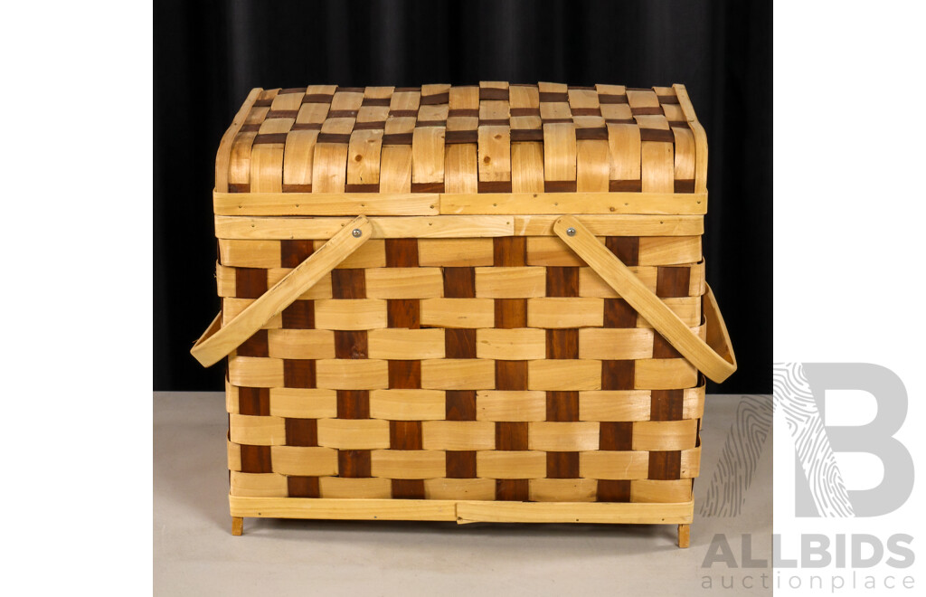 Cane Twin Handled Picnic Basket