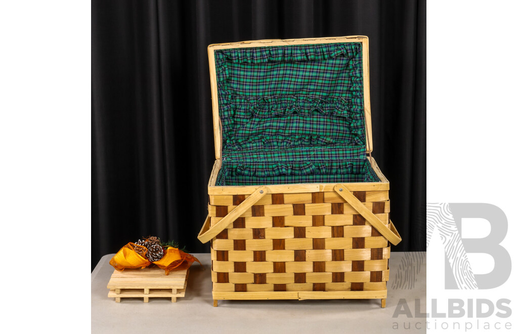 Cane Twin Handled Picnic Basket