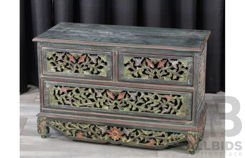 Small Painted Chinese Chest of Three Drawers