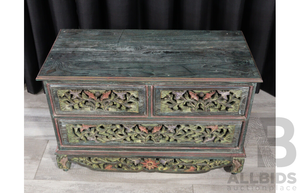Small Painted Chinese Chest of Three Drawers