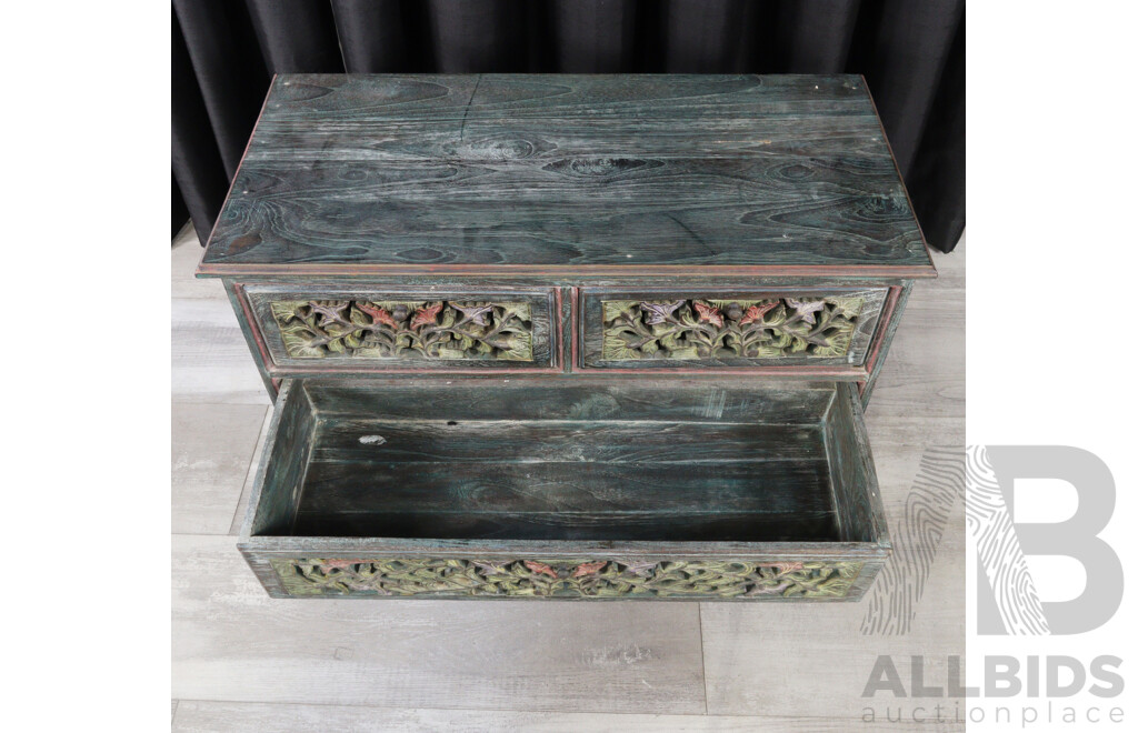 Small Painted Chinese Chest of Three Drawers