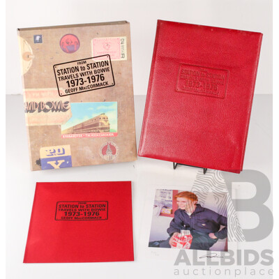 Limited Edition 242 of 2000, Signed by David Bowie,  'From Station to Station: Travels with David Bowie 1973-1976', by Geoff MacCormack, Genesis Publications, 2002, Hard Cover in Solander Case