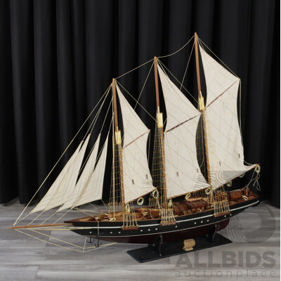 Large Timber Model Three Mast Schooner Atlantic