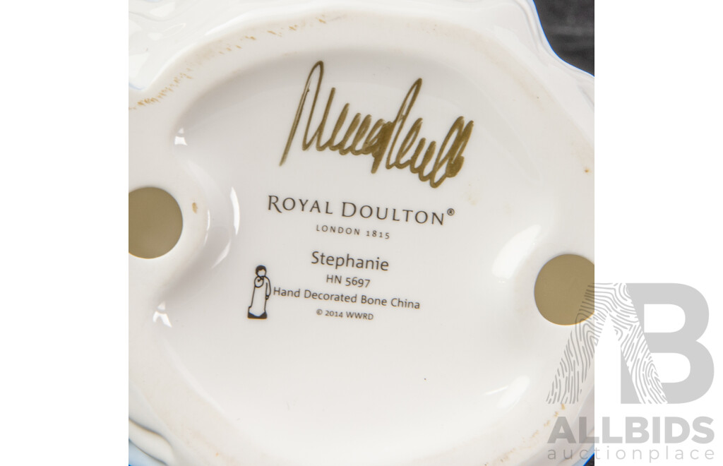 English Royal Doulton Porcelain Lady Figure, Stephanie, HN 5697, SIgned by Michael Doulton