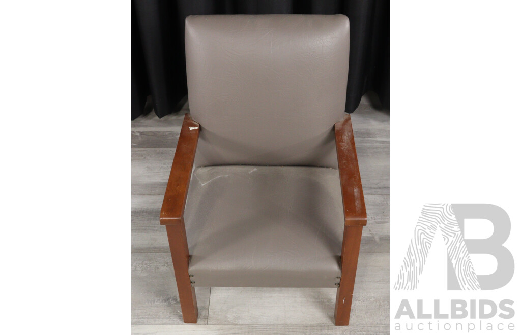 Pair of Small Lightwood Modern Arm Chairs