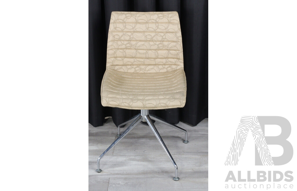 Pair of Reproduction Catifa Leather Swivel Chairs