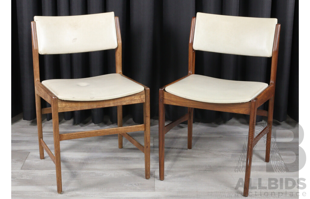 Pair of Reproduction Mid Century Teak Dining Chairs