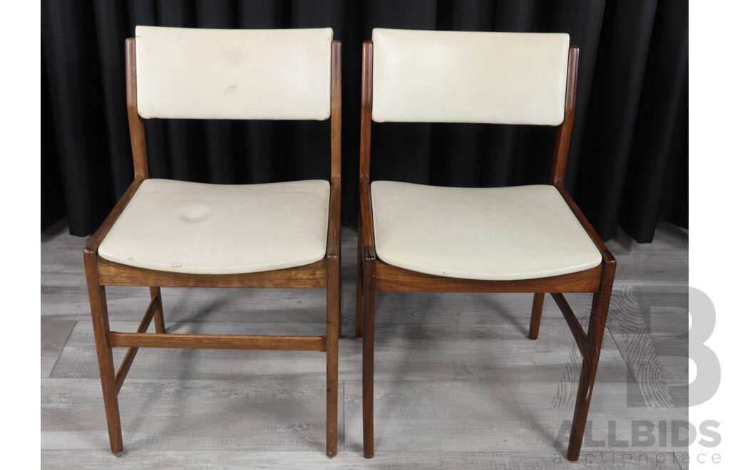 Pair of Reproduction Mid Century Teak Dining Chairs