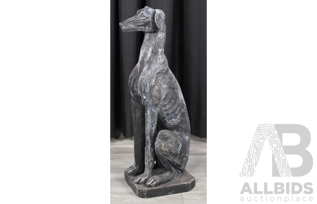 Composite Seated Greyhound Statue