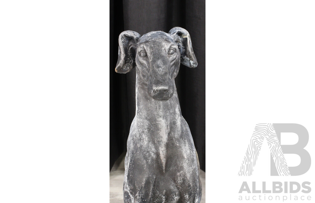 Composite Seated Greyhound Statue