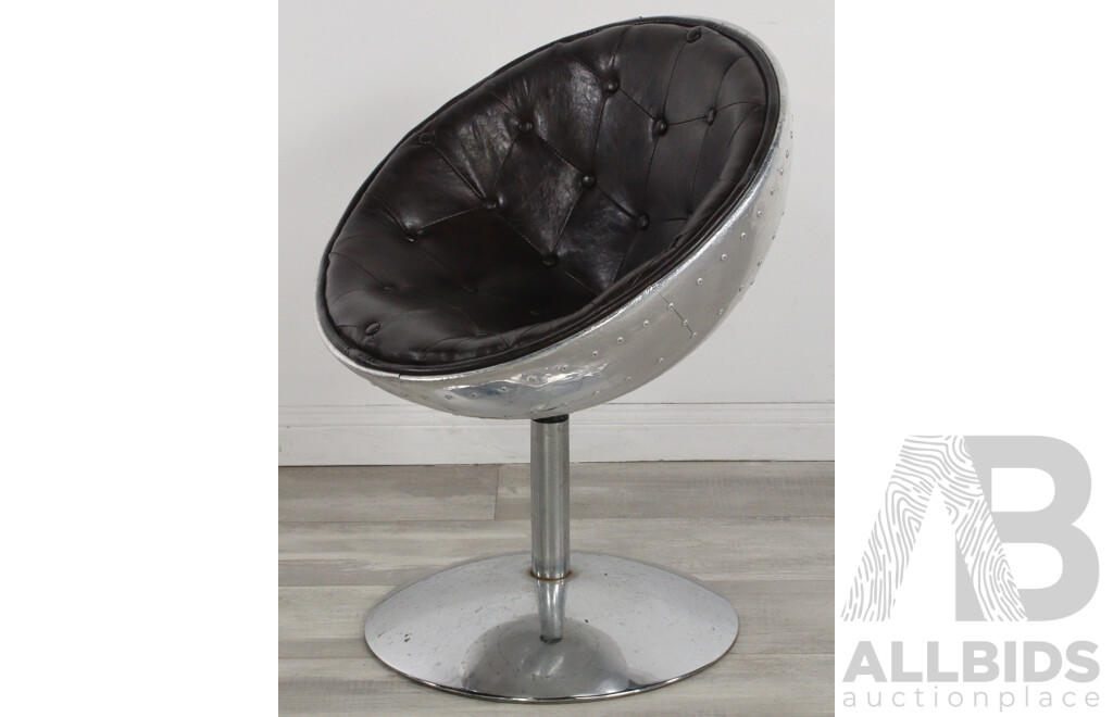 Large Aluminium Clad Dining Table with Six Matching Tub Chairs