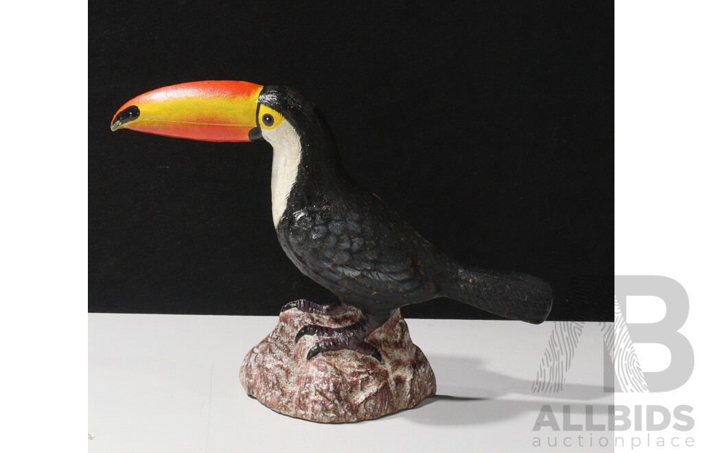 Painted Cast Iron Toucan Door Stop