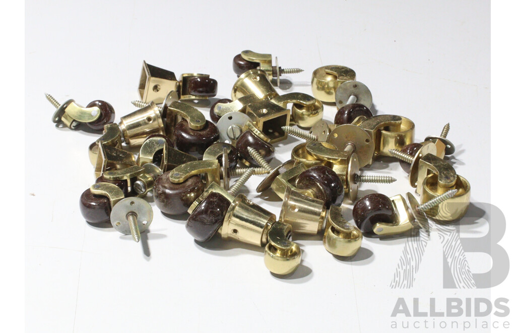 Large Collection of Reproduction Brass and Ceramic Castors