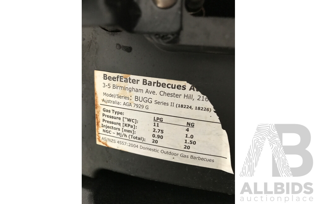 BeefEater Bugg Series II Burner Benchtop BBQ with Trolley
