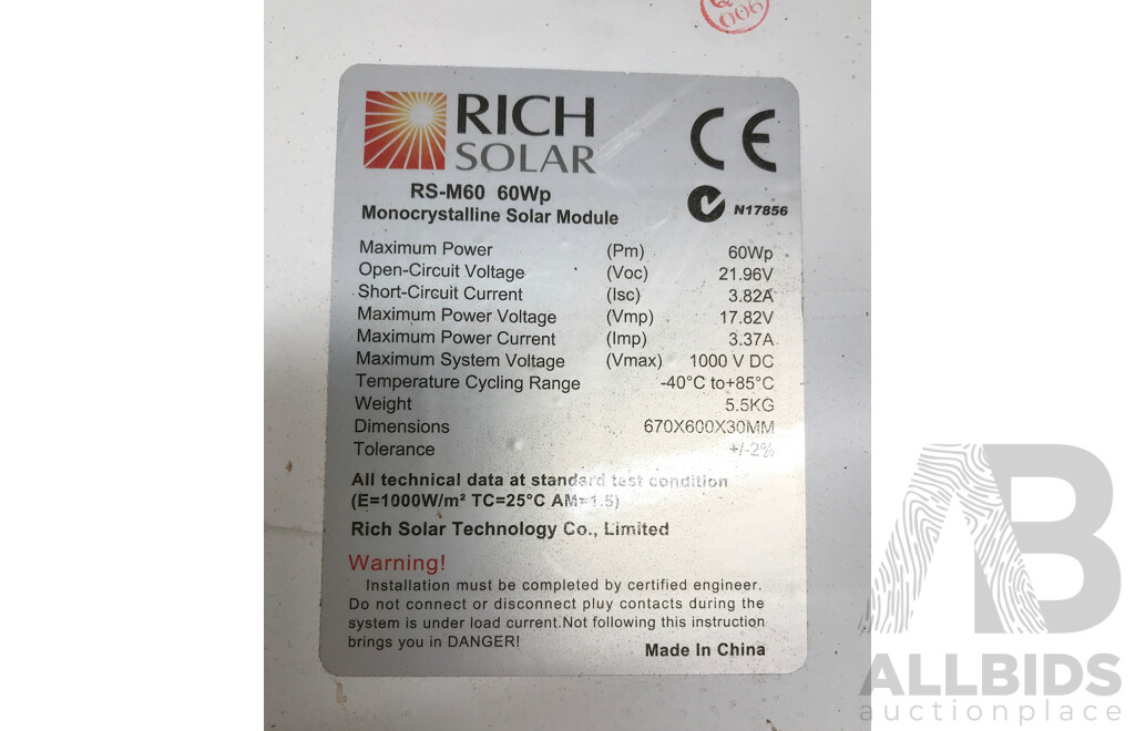 Rich Solar 60Wp Monocrystalline Solar Module