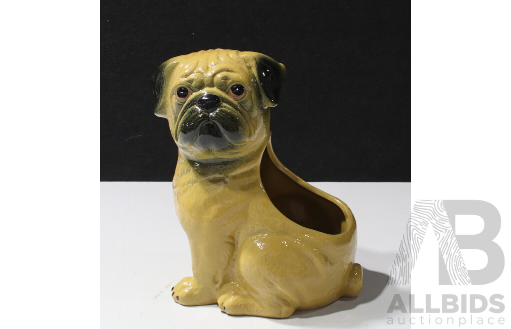 Small Ceramic Glazed Dog Pot