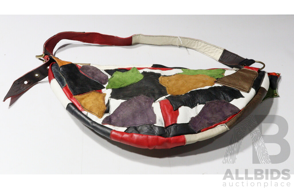 Large Colourful Patchwork Leather Bag