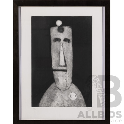 Pro Hart, (20th Century, Australian, 1928-2006), B.I.C Man, Editioned Line  Etching, 41 x 32 cm (frame)