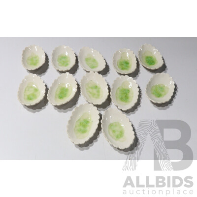 Collection of 12 Glazed Ceramic Pin Dishes by Hand in Hand